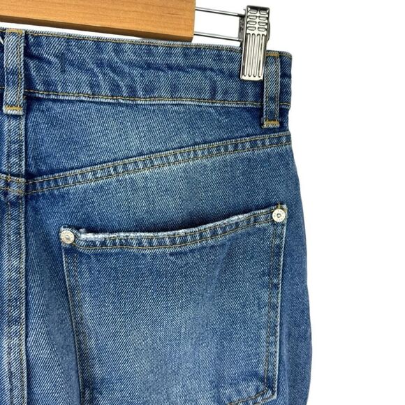 We The Free Free People Ripped Busted Knee Rigged Denim Boyfriend Jeans Size 25 - Picture 11 of 16